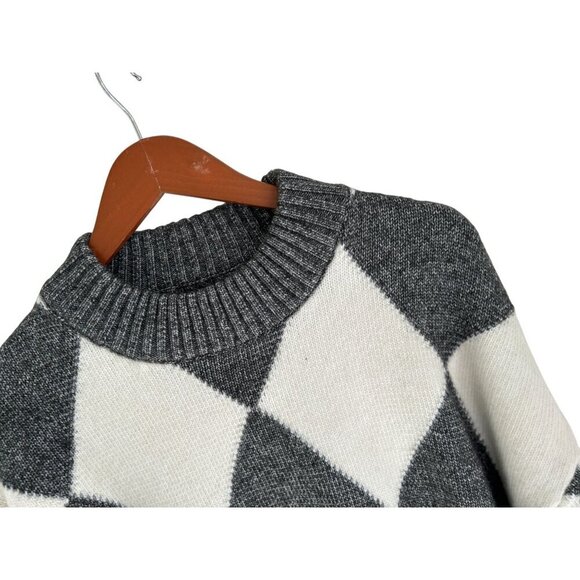 Pringle of Scotland/ H&M Argyle Knit Turtleneck Sweater Dress Wool Blend - Picture 4 of 11